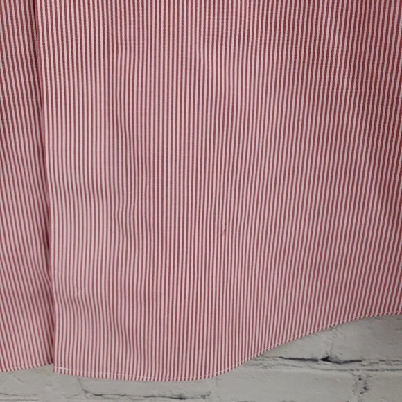 Brooks Brothers Traditional Non Iron Pink/Red Striped L/S Mens Dress Button Up - Picture 4 of 11
